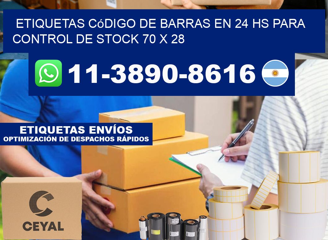 Etiquetas código de barras en 24 hs para control de stock 70 x 28