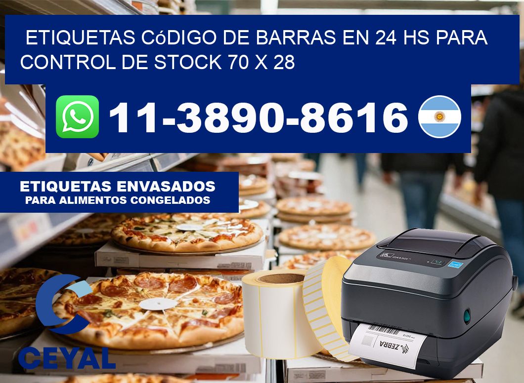 Etiquetas código de barras en 24 hs para control de stock 70 x 28