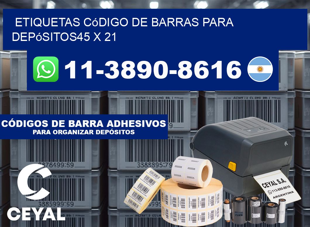 Etiquetas código de barras para depósitos45 x 21