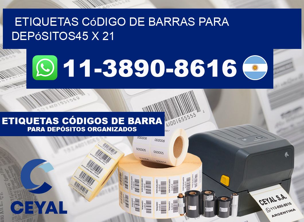 Etiquetas código de barras para depósitos45 x 21
