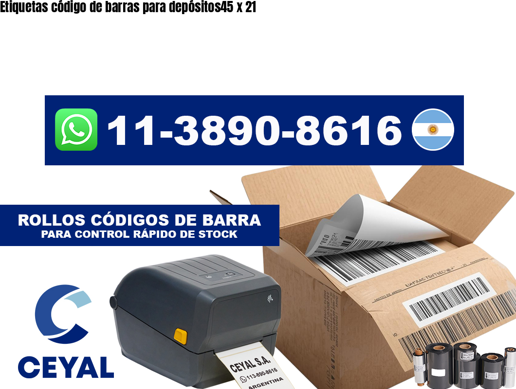 Etiquetas código de barras para depósitos45 x 21