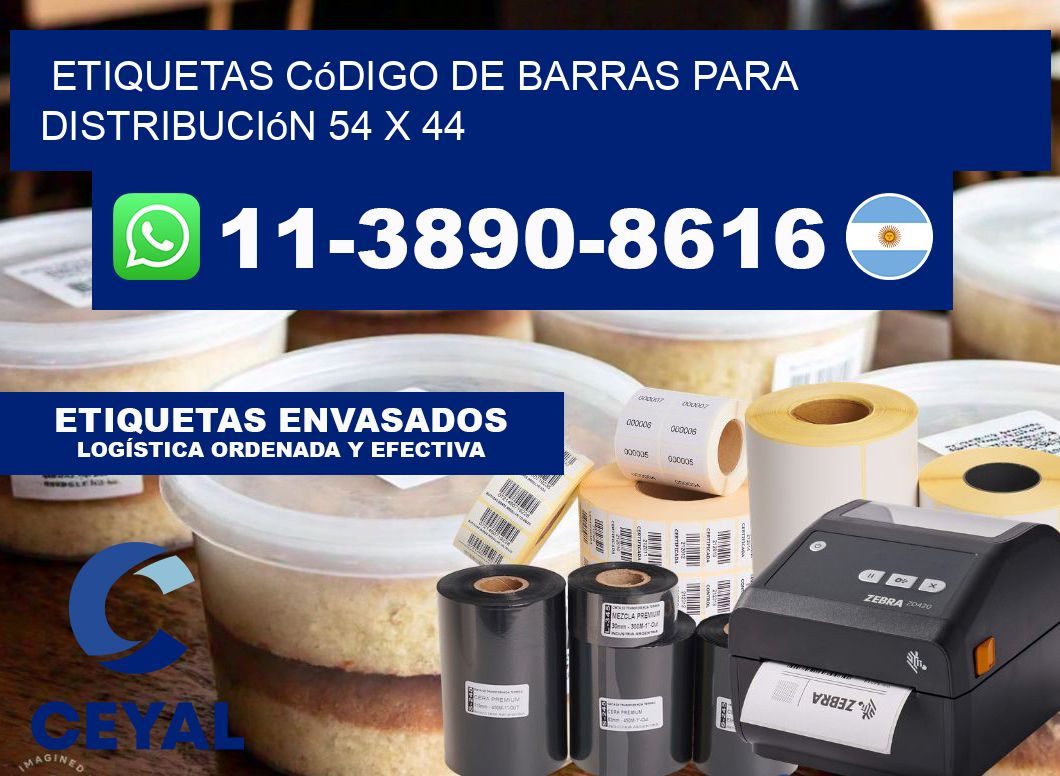 Etiquetas código de barras para distribución 54 x 44
