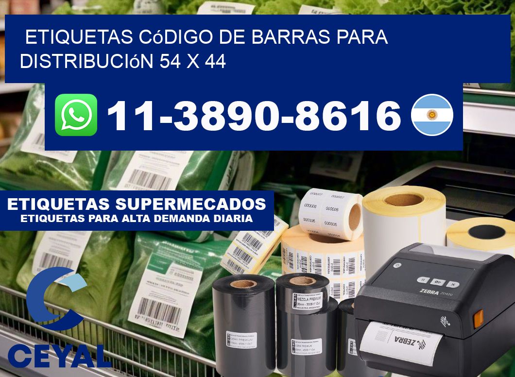 Etiquetas código de barras para distribución 54 x 44