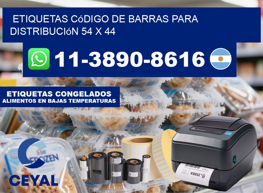 Etiquetas código de barras para distribución 54 x 44