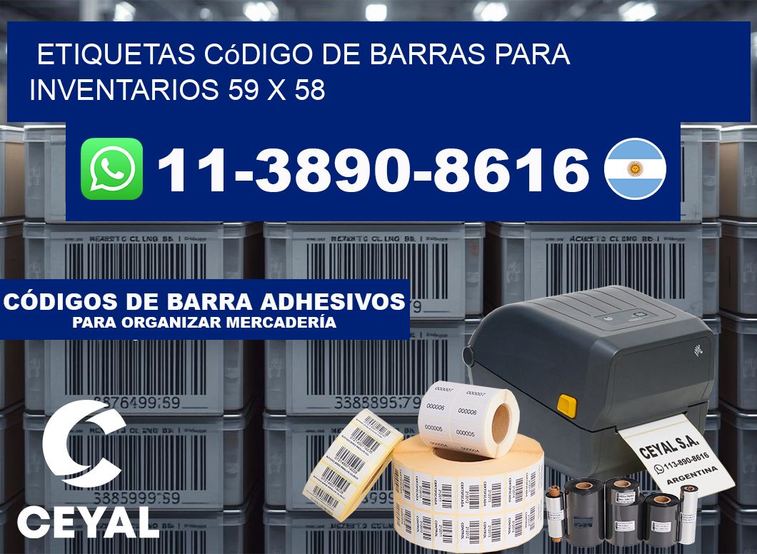 Etiquetas código de barras para inventarios 59 x 58