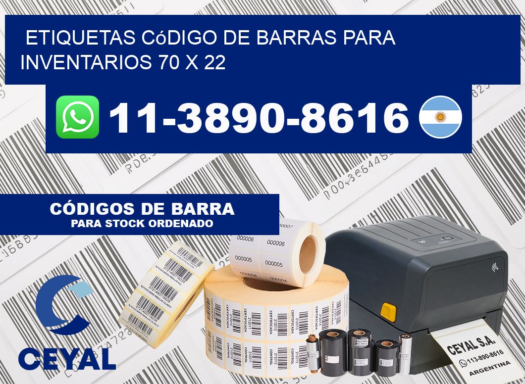 Etiquetas código de barras para inventarios 70 x 22