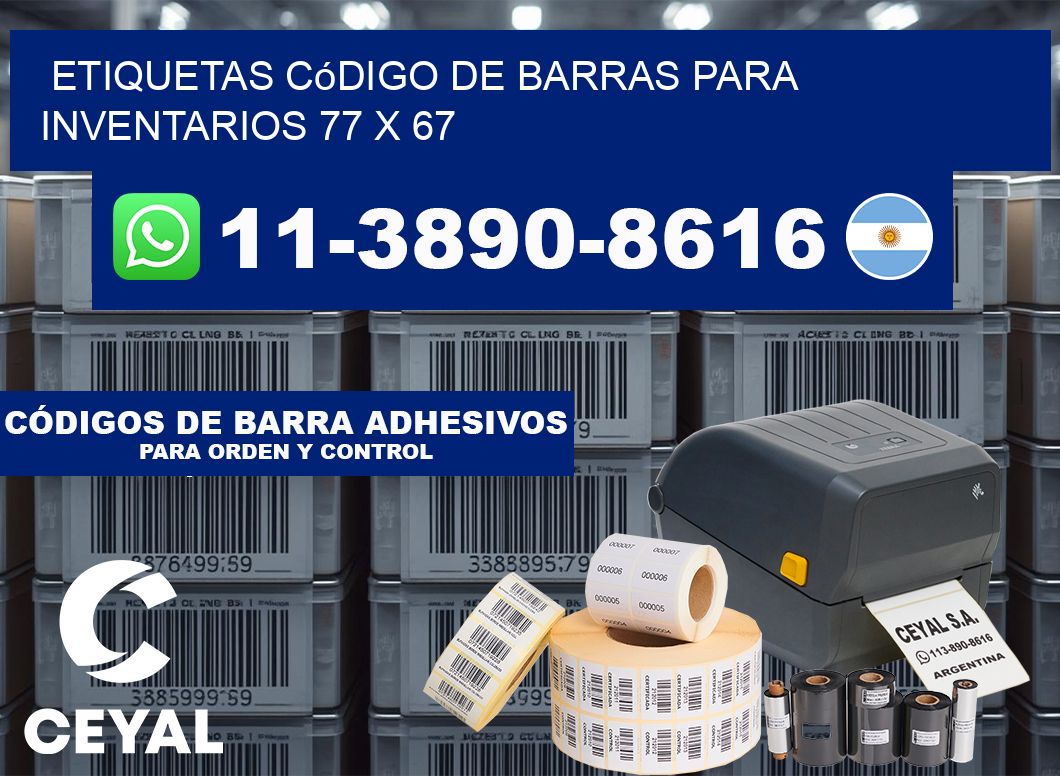 Etiquetas código de barras para inventarios 77 x 67