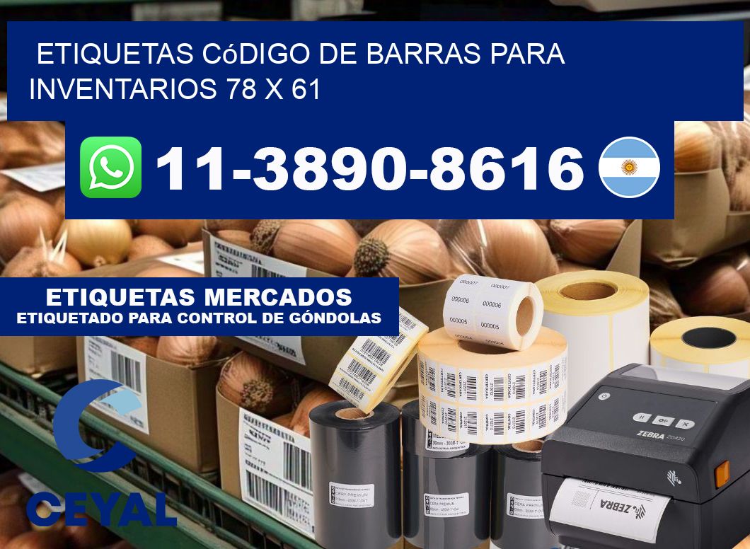 Etiquetas código de barras para inventarios 78 x 61