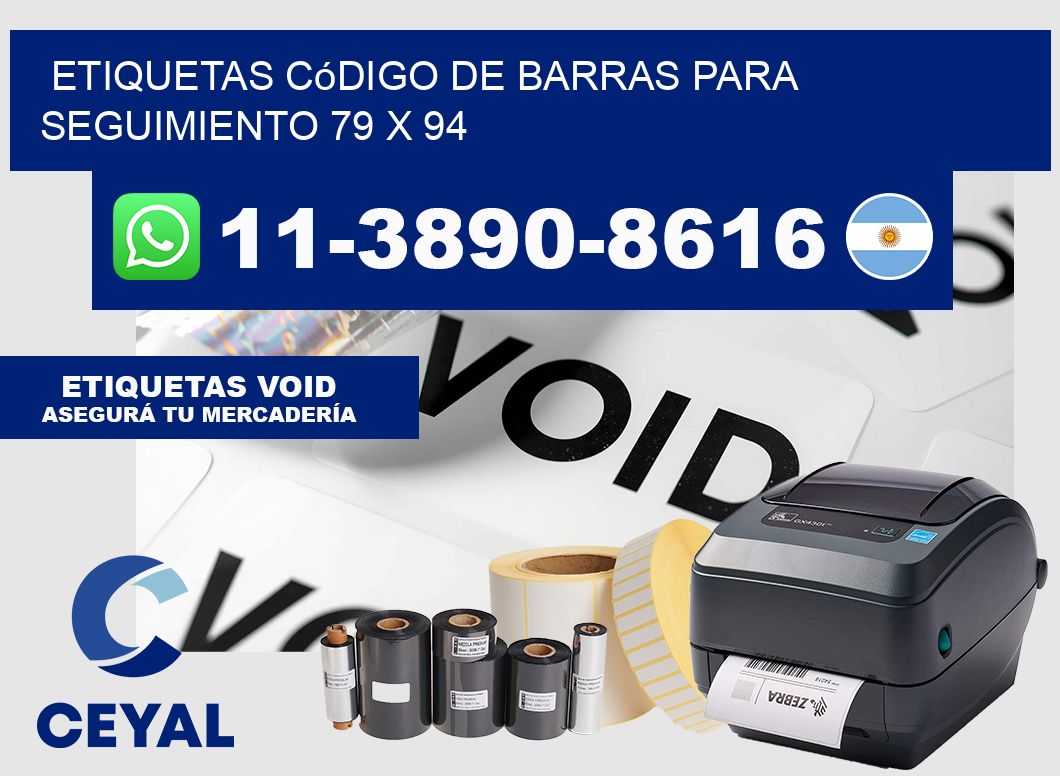 Etiquetas código de barras para seguimiento 79 x 94