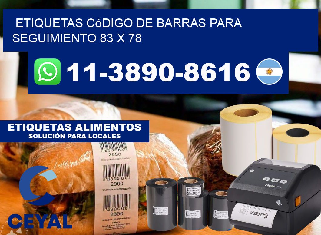Etiquetas código de barras para seguimiento 83 x 78