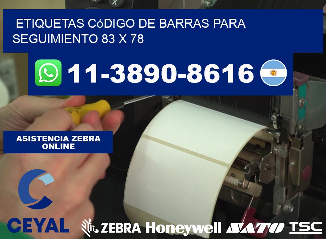 Etiquetas código de barras para seguimiento 83 x 78