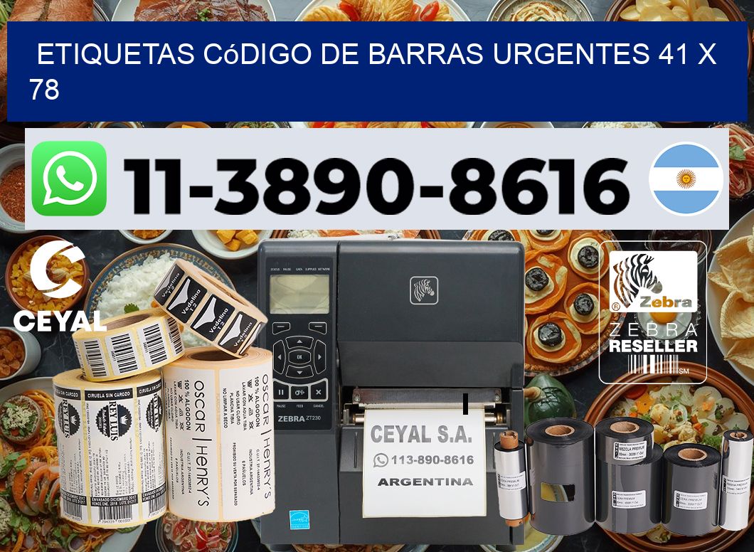Etiquetas código de barras urgentes 41 x 78