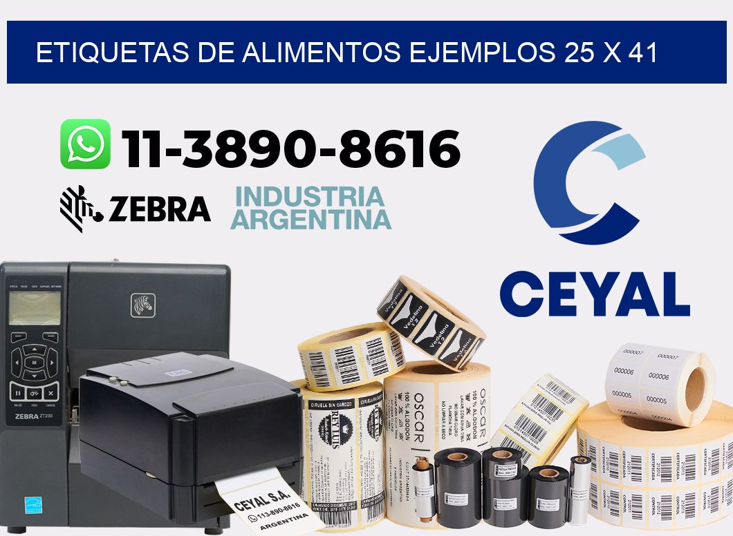 Etiquetas de alimentos ejemplos 25 x 41