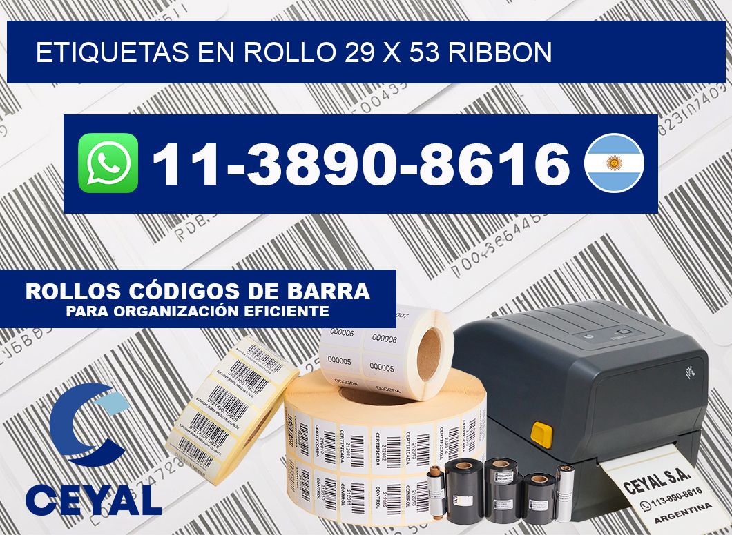 Etiquetas en rollo 29 x 53 ribbon