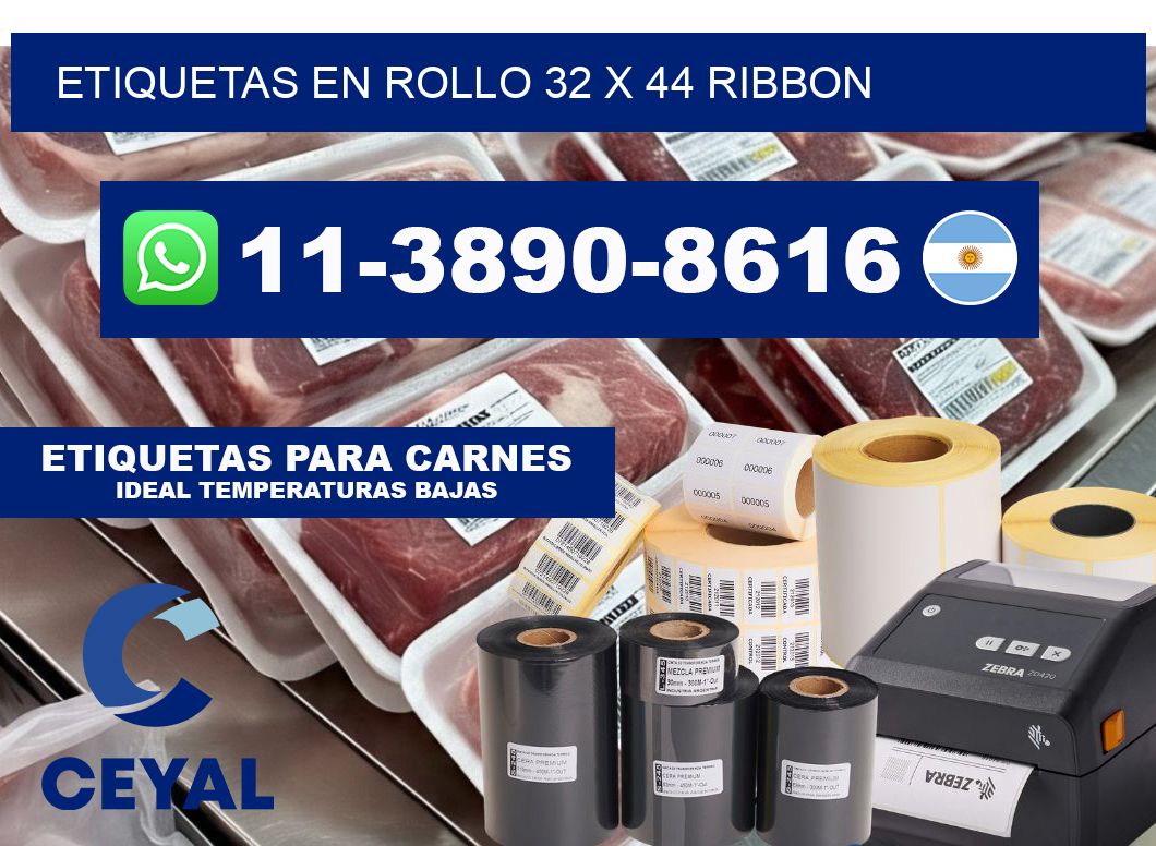 Etiquetas en rollo 32 x 44 ribbon