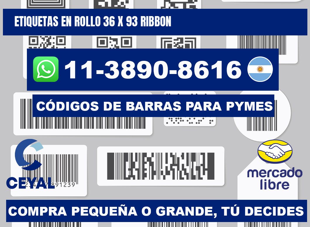 Etiquetas en rollo 36 x 93 ribbon