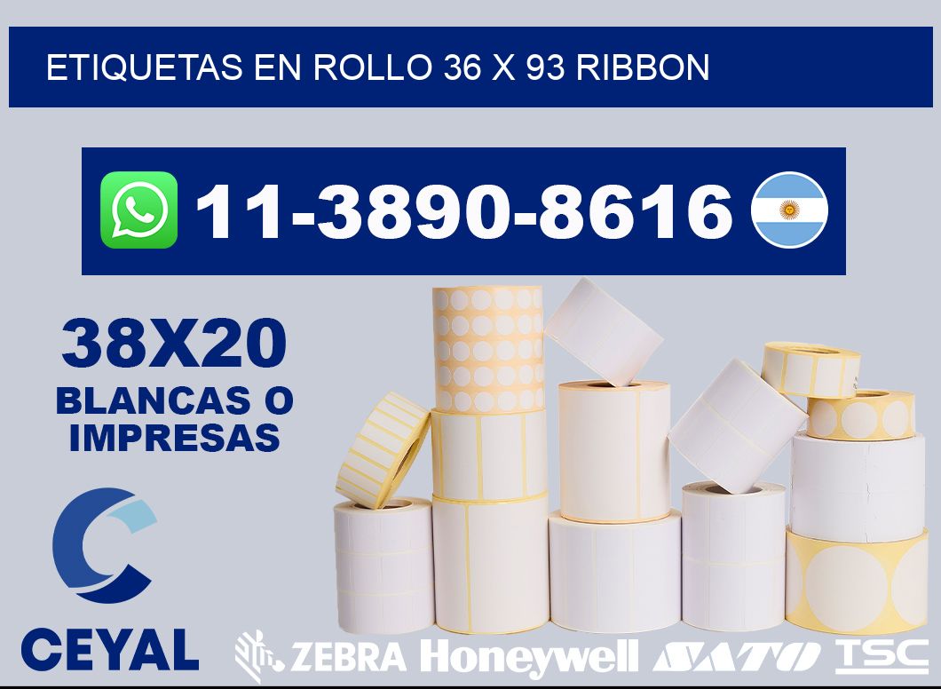 Etiquetas en rollo 36 x 93 ribbon