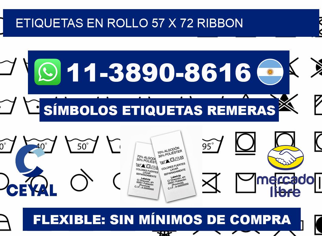Etiquetas en rollo 57 x 72 ribbon