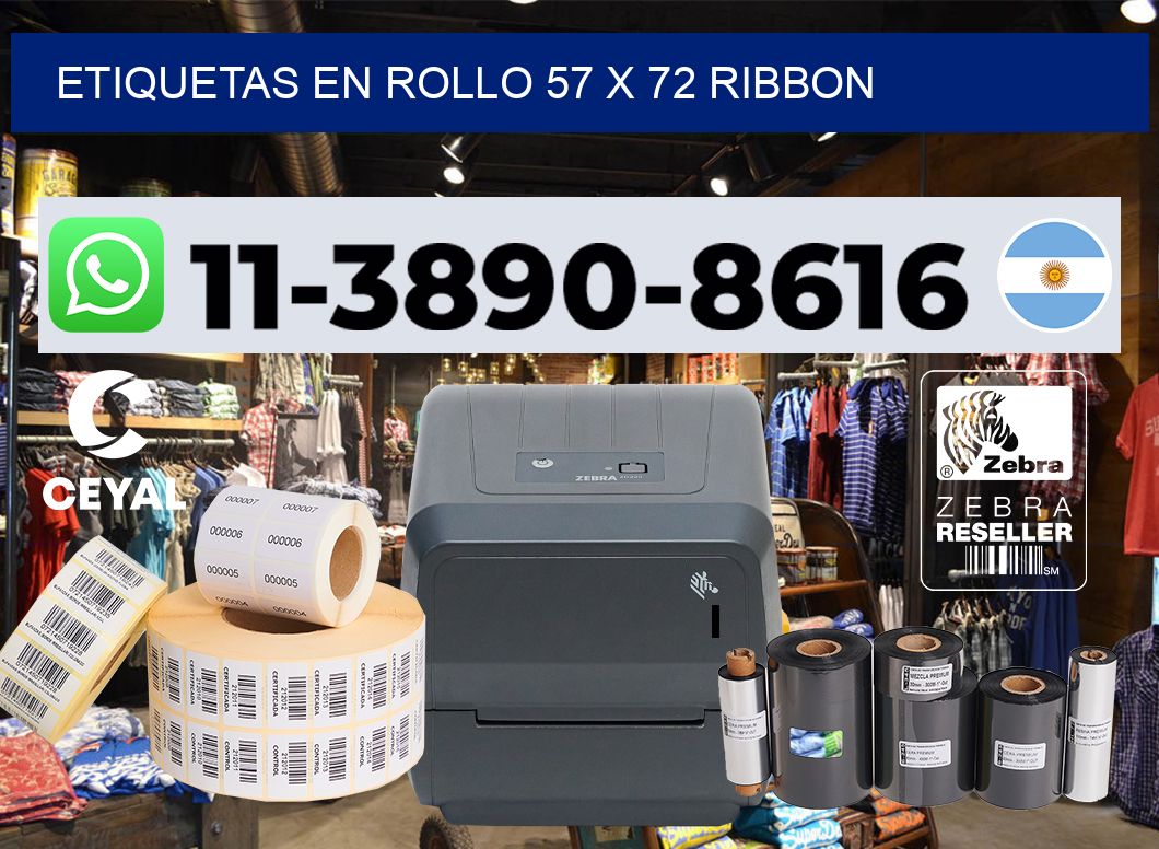 Etiquetas en rollo 57 x 72 ribbon