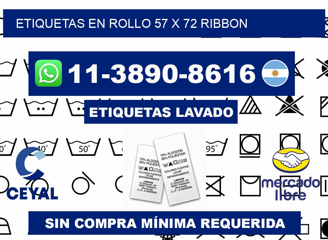 Etiquetas en rollo 57 x 72 ribbon