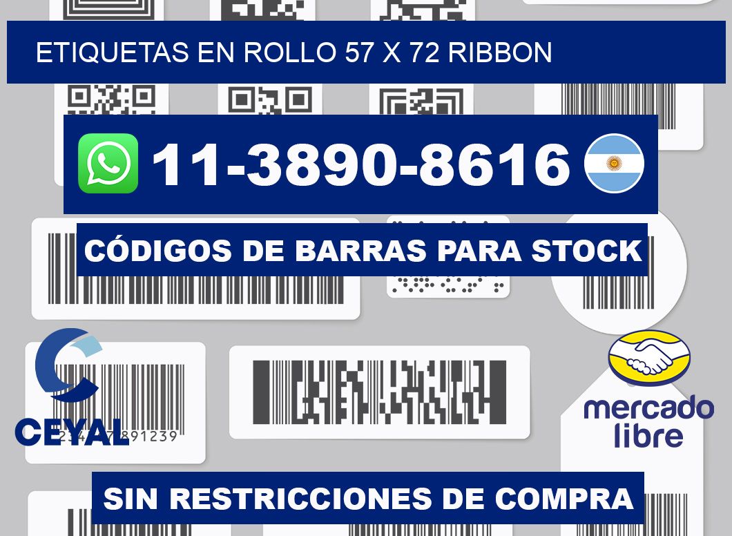Etiquetas en rollo 57 x 72 ribbon