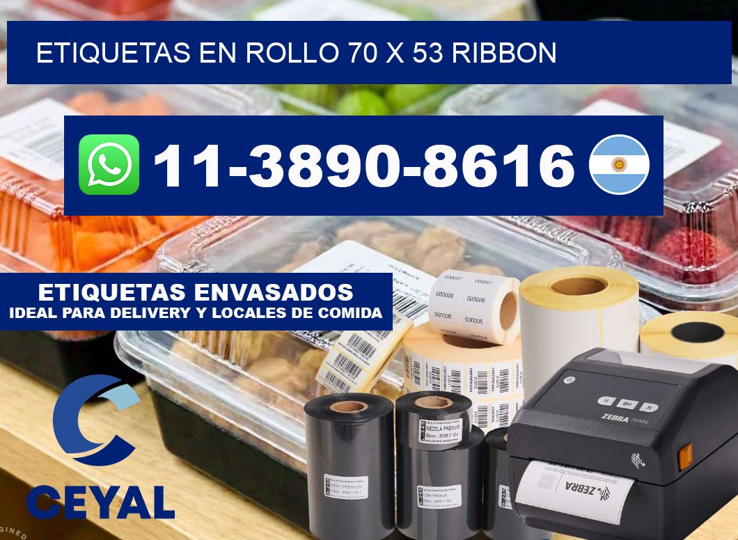 Etiquetas en rollo 70 x 53 ribbon