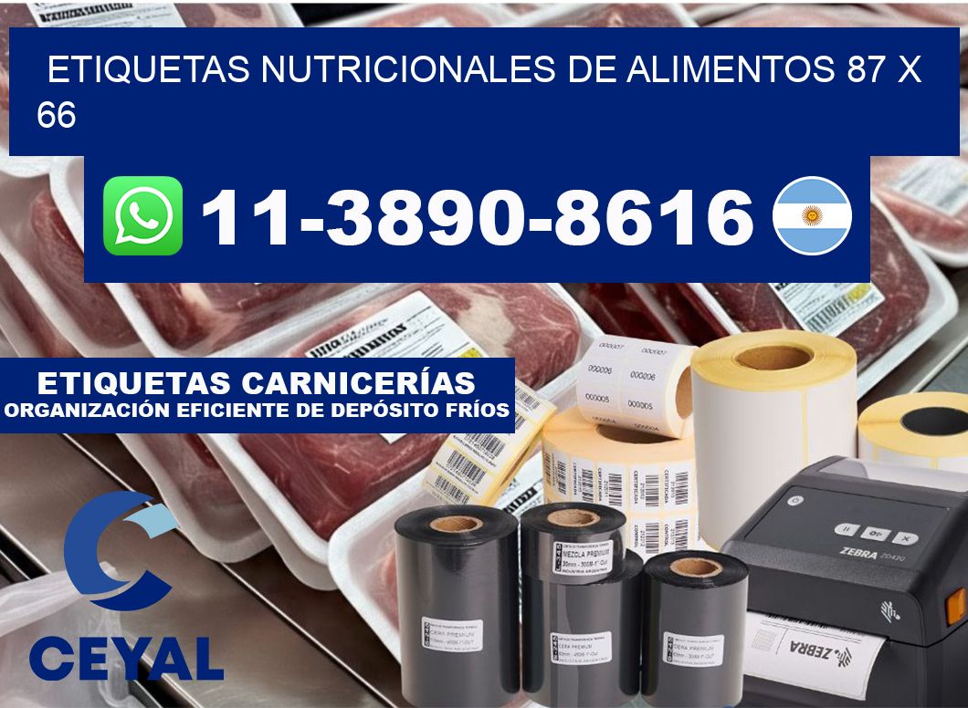 Etiquetas nutricionales de alimentos 87 x 66