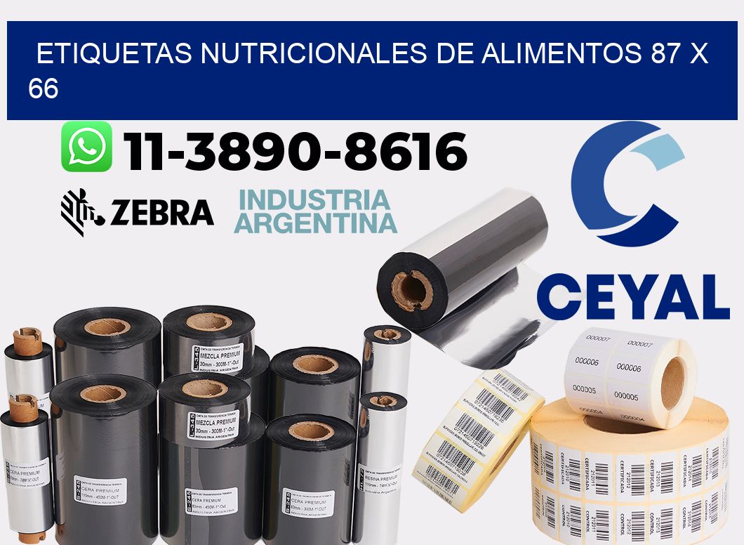 Etiquetas nutricionales de alimentos 87 x 66