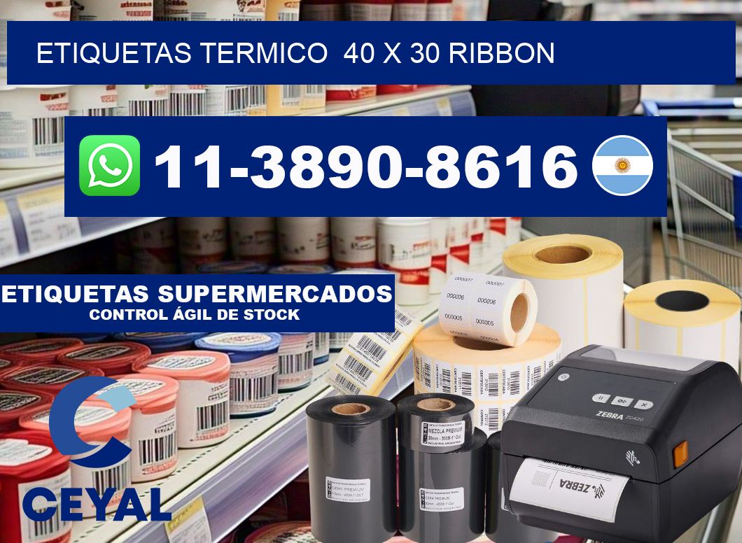 Etiquetas termico  40 x 30 ribbon
