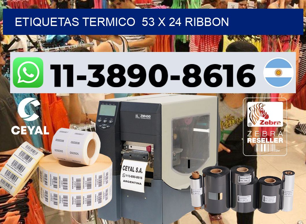 Etiquetas termico  53 x 24 ribbon