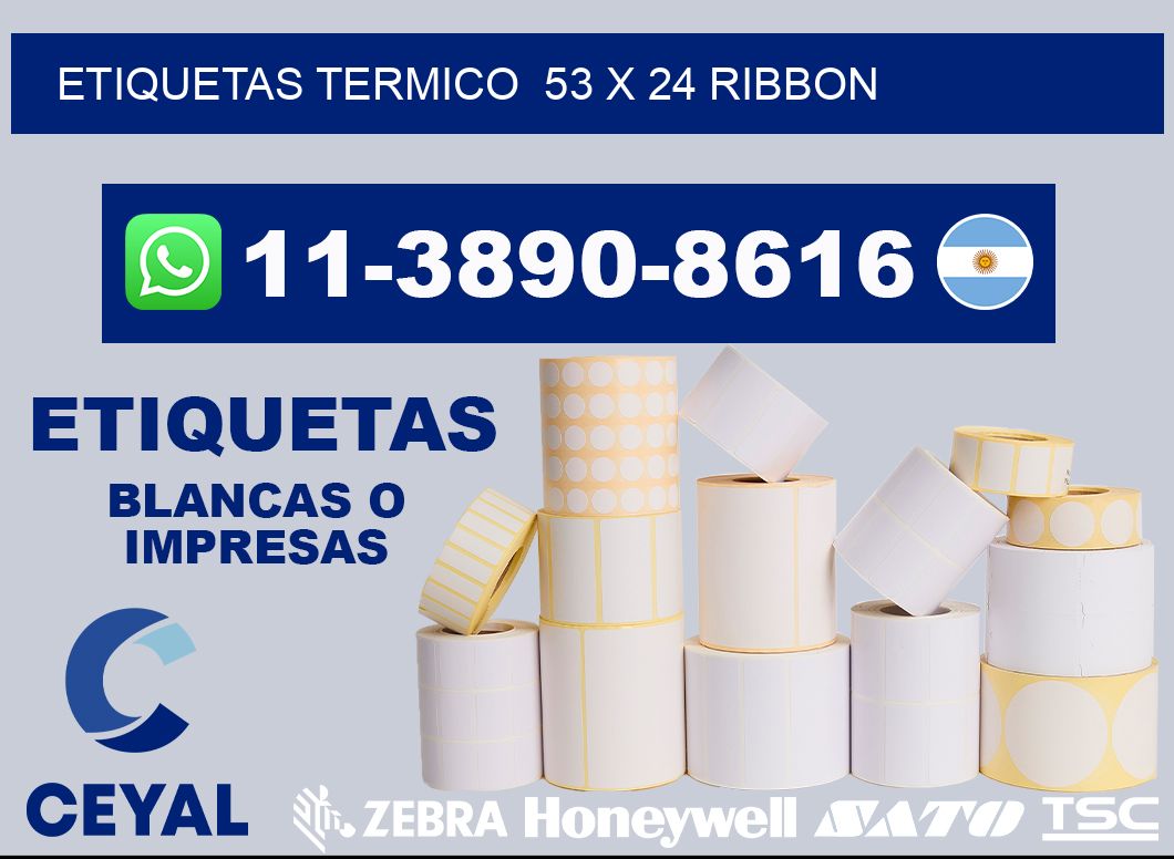 Etiquetas termico  53 x 24 ribbon