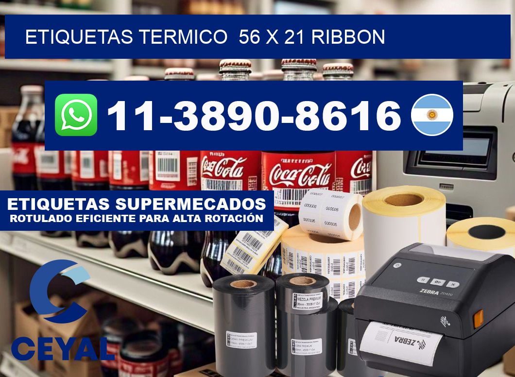 Etiquetas termico  56 x 21 ribbon