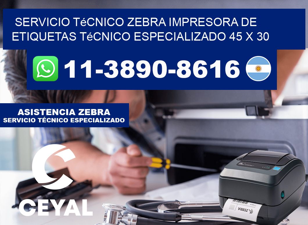 Servicio Técnico Zebra Impresora de Etiquetas Técnico Especializado 45 x 30