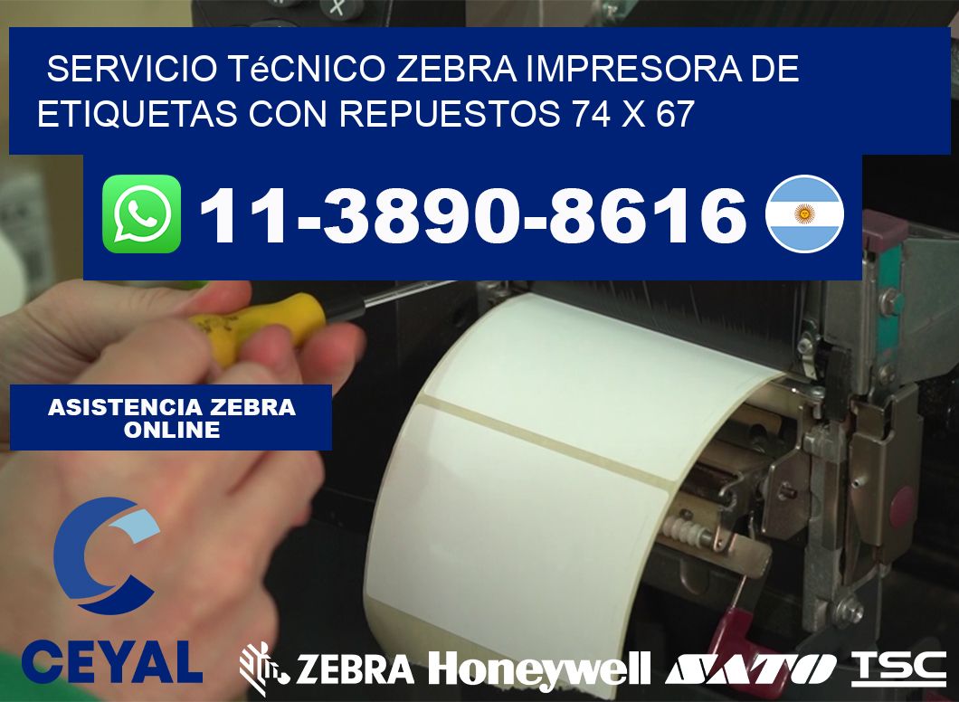 Servicio Técnico Zebra Impresora de Etiquetas con Repuestos 74 x 67
