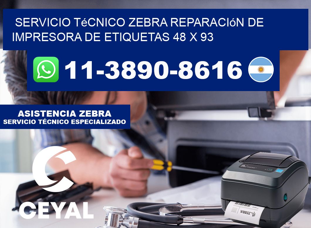 Servicio Técnico Zebra Reparación de Impresora de Etiquetas 48 x 93