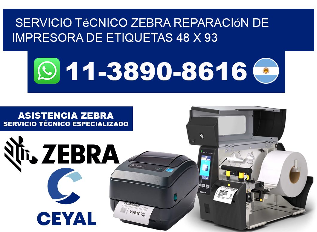 Servicio Técnico Zebra Reparación de Impresora de Etiquetas 48 x 93