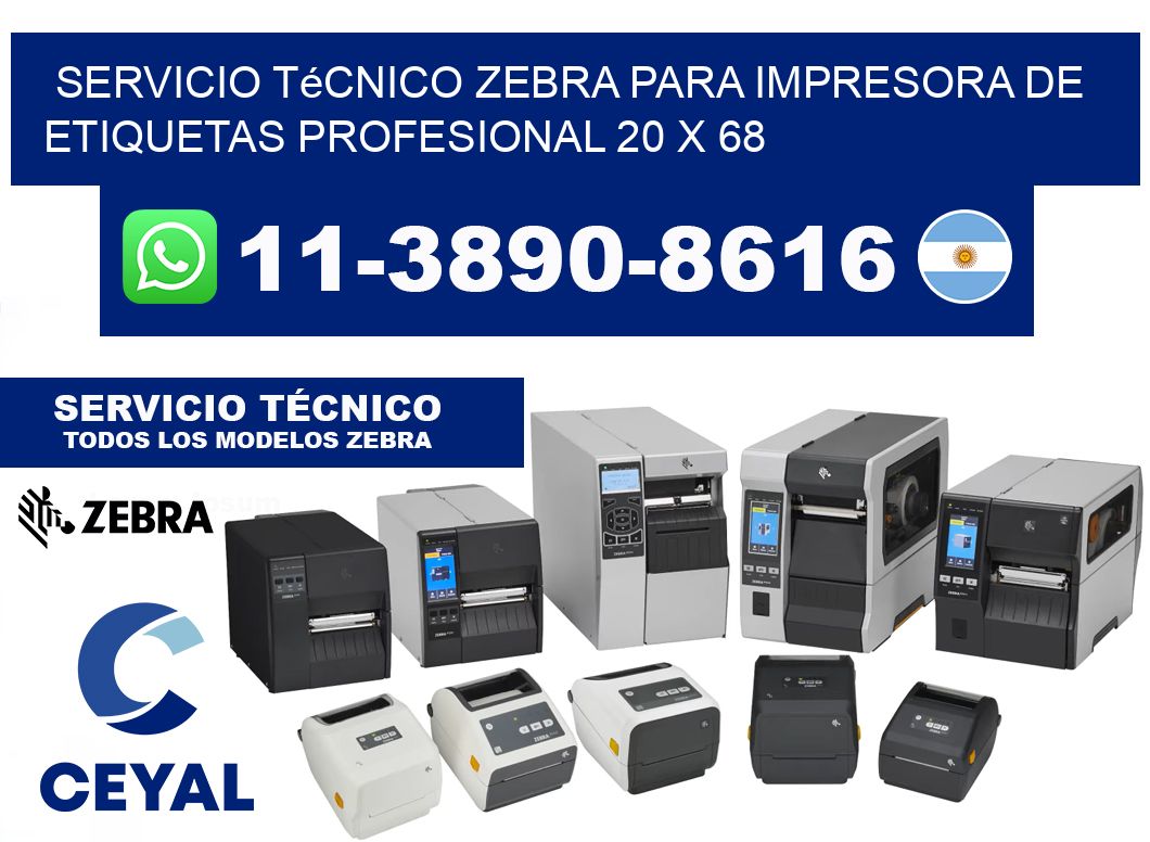 Servicio Técnico Zebra para Impresora de Etiquetas Profesional 20 x 68