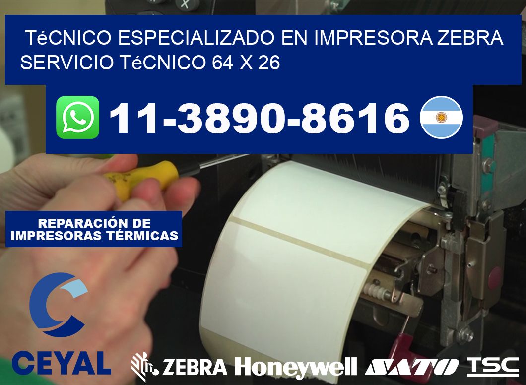 Técnico Especializado en Impresora Zebra Servicio Técnico 64 x 26