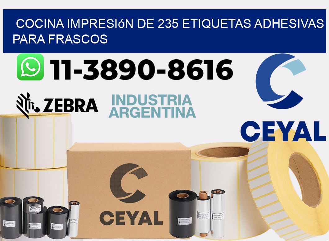 cocina impresión de 235 etiquetas adhesivas para frascos