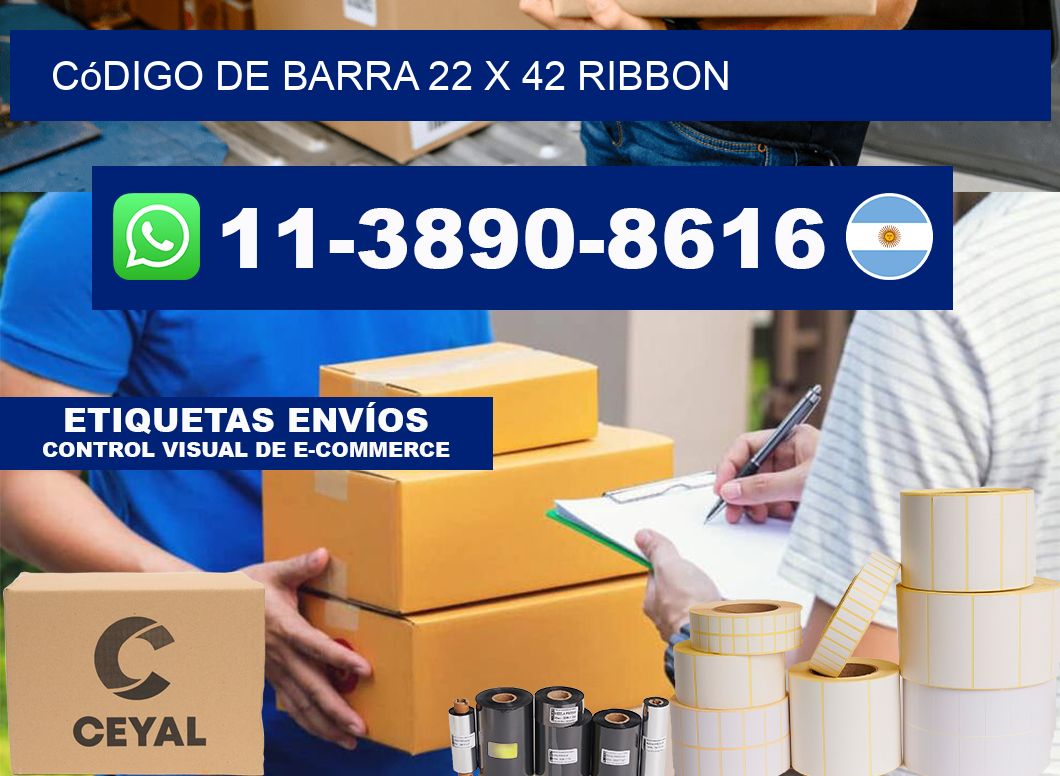 código de barra 22 x 42 ribbon