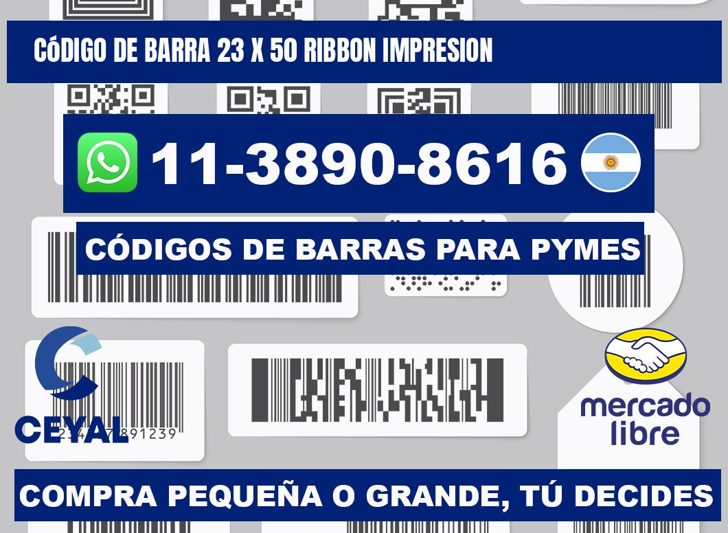 código de barra 23 x 50 ribbon impresion