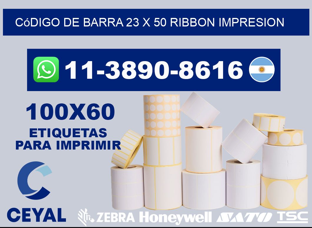 código de barra 23 x 50 ribbon impresion
