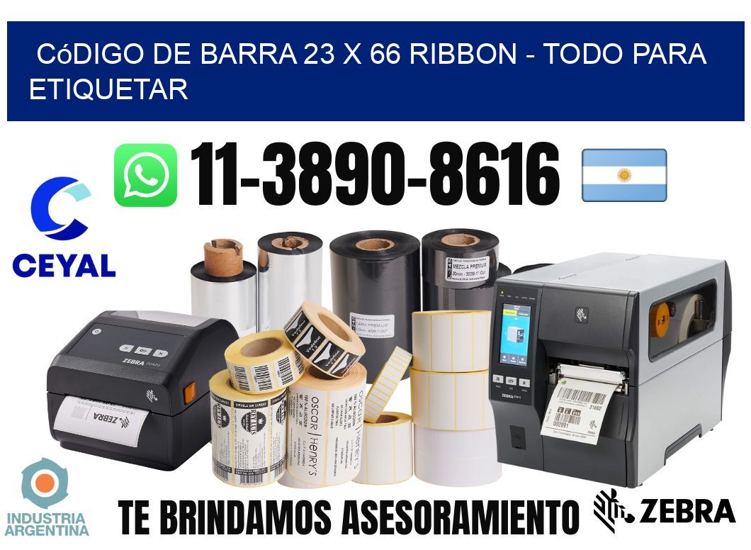 código de barra 23 x 66 ribbon - Todo para Etiquetar