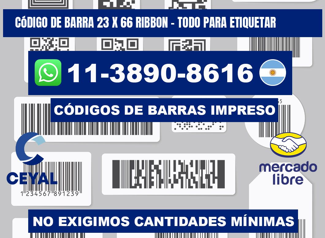 código de barra 23 x 66 ribbon - Todo para Etiquetar