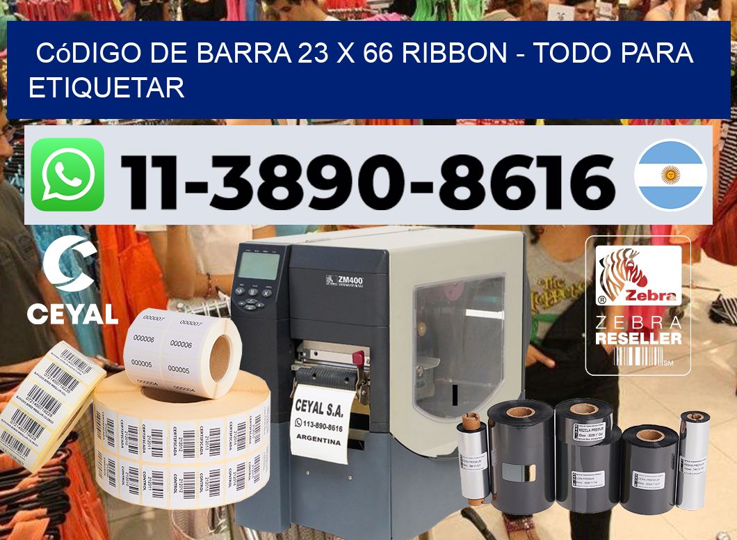 código de barra 23 x 66 ribbon - Todo para Etiquetar