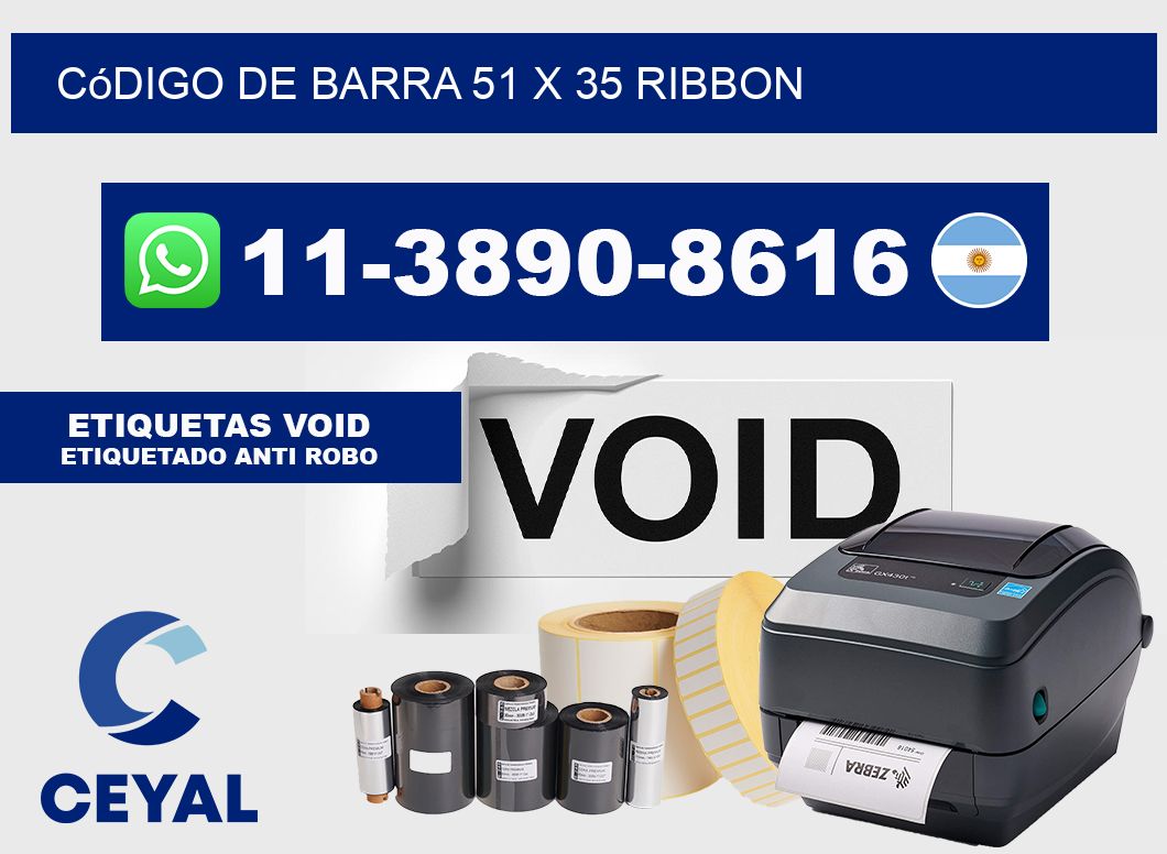 código de barra 51 x 35 ribbon