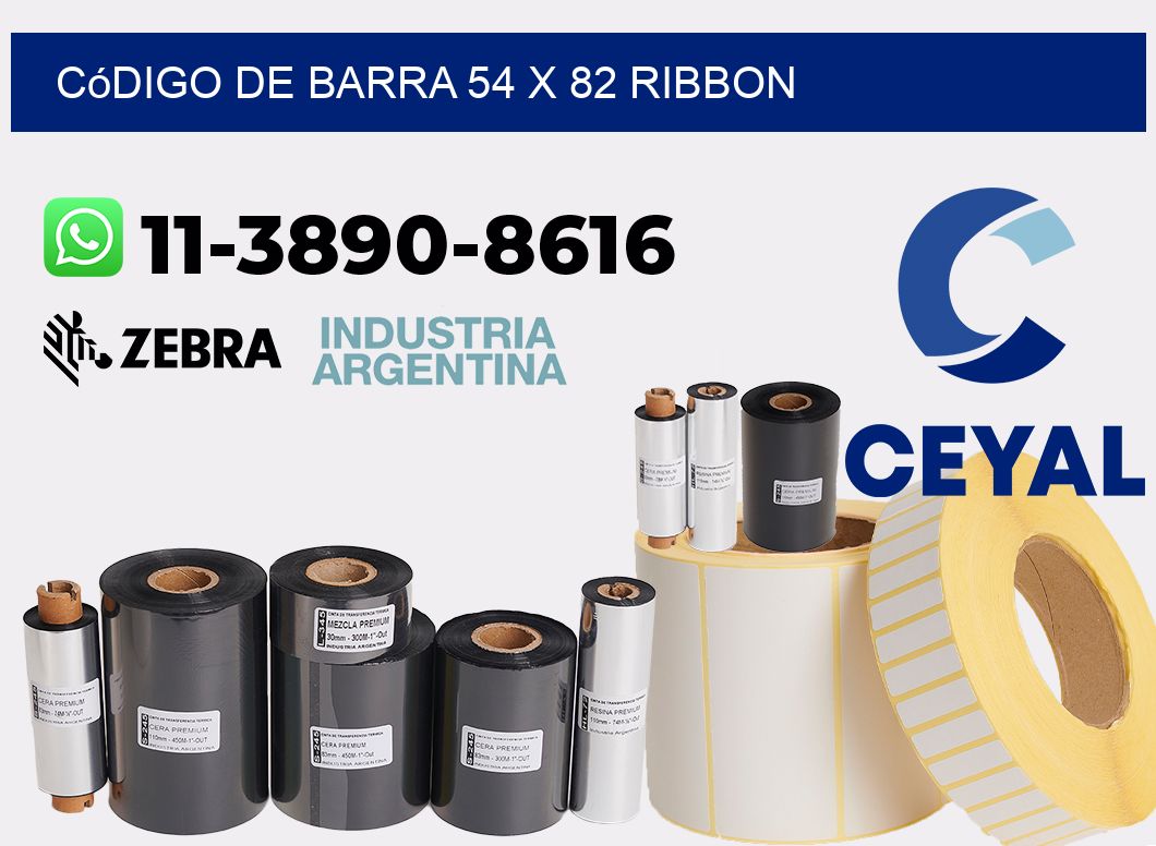 código de barra 54 x 82 ribbon