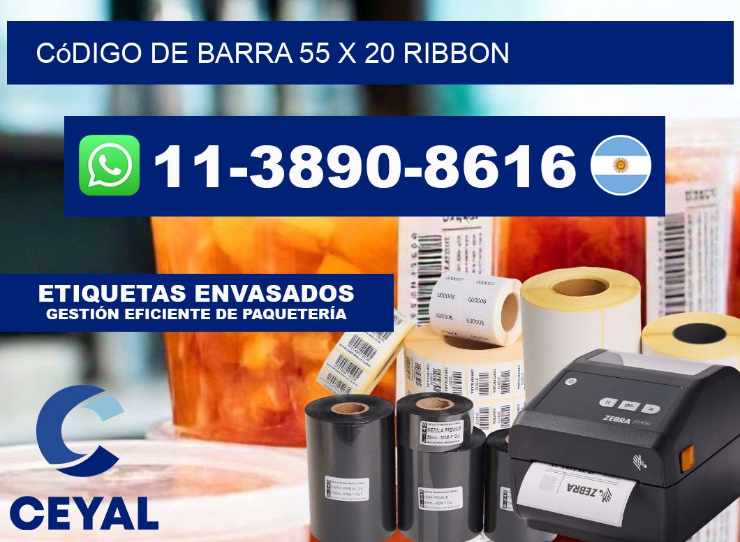 código de barra 55 x 20 ribbon