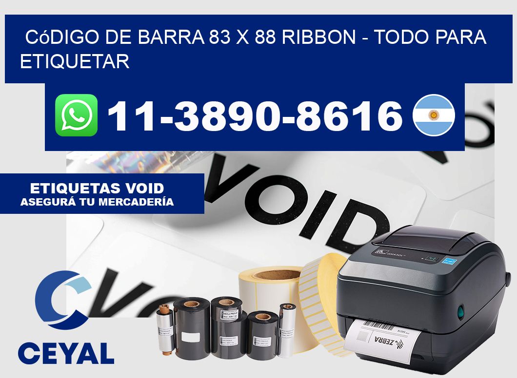 código de barra 83 x 88 ribbon - Todo para Etiquetar