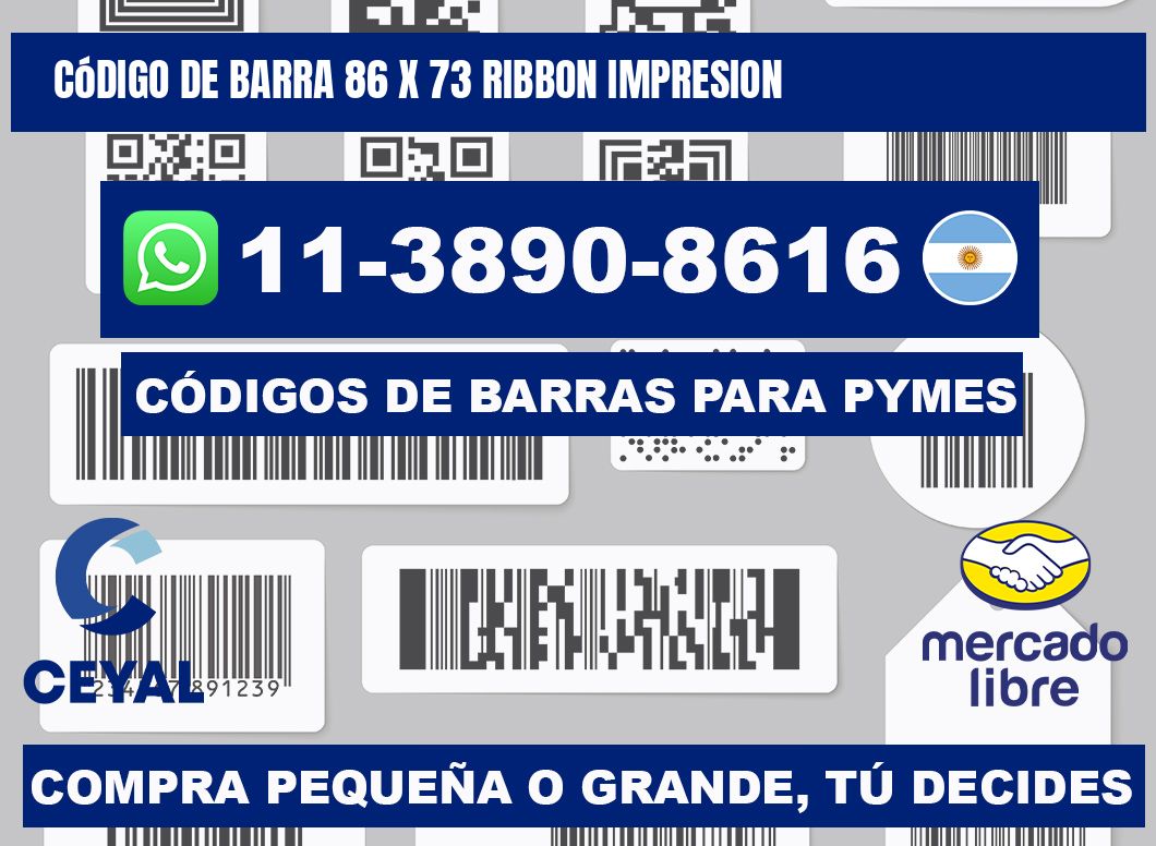código de barra 86 x 73 ribbon impresion